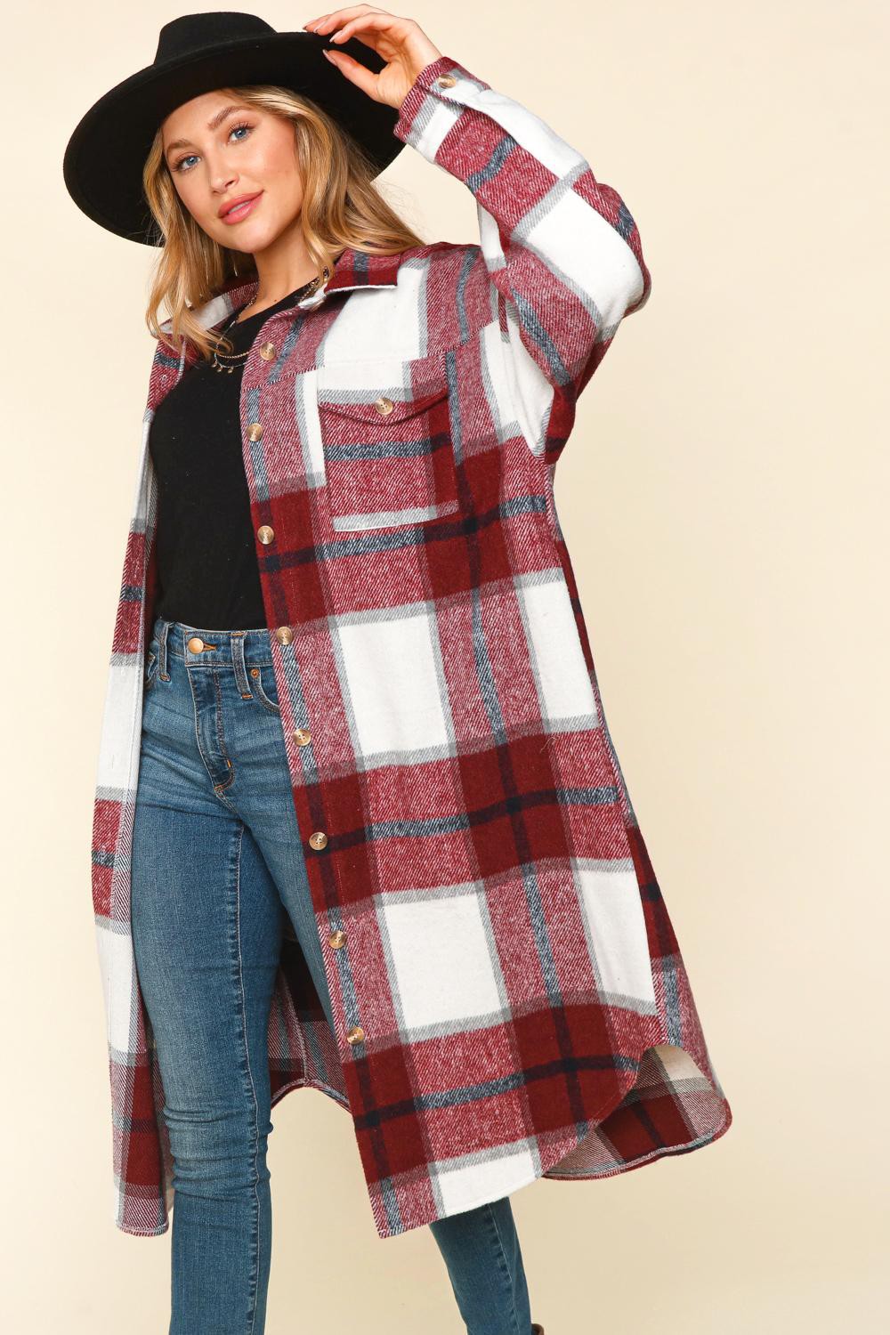 LONG BURGUNDY FLANNEL