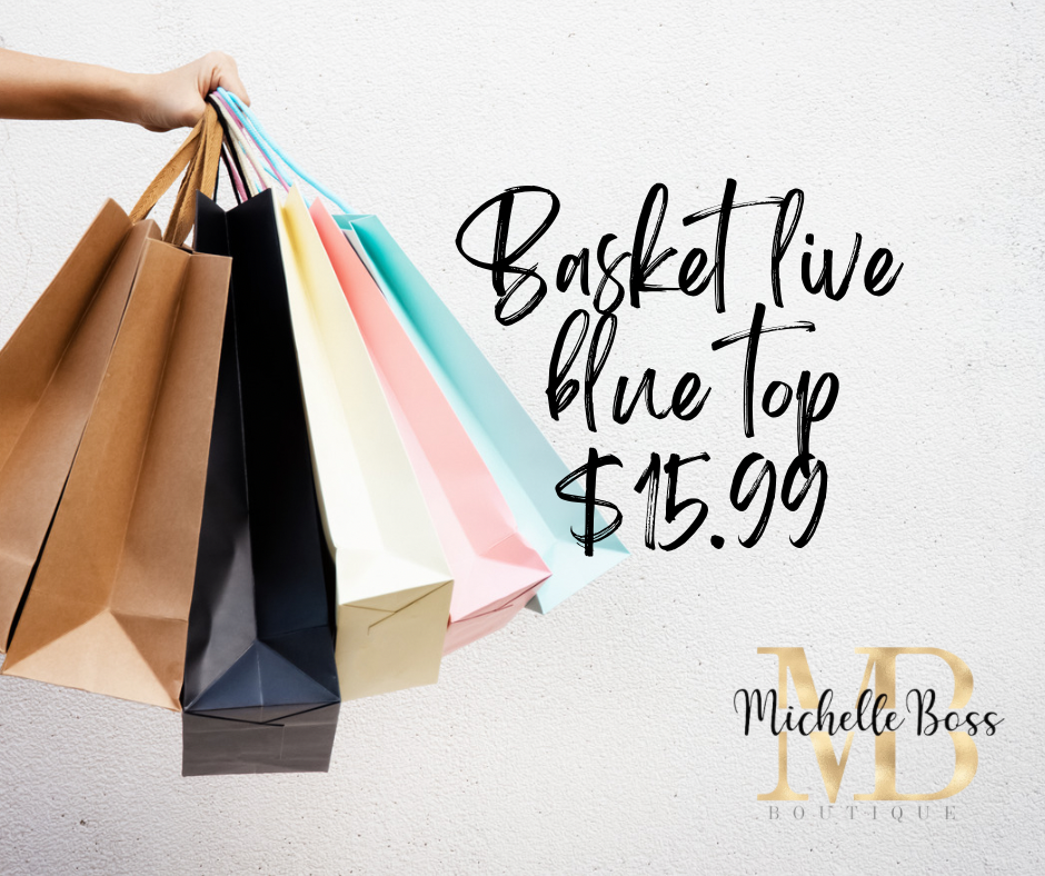 Build a Basket Blue dressy top