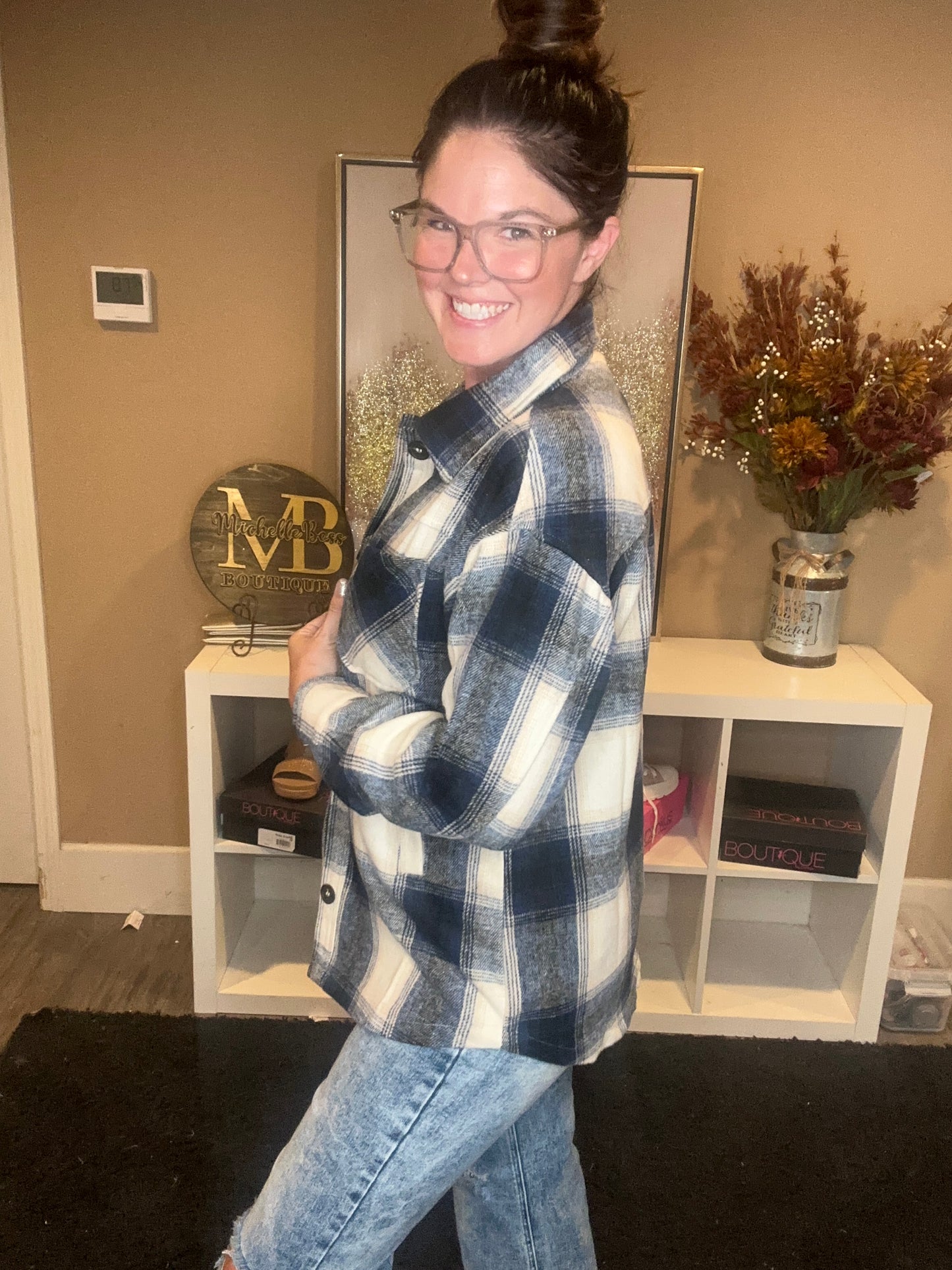 Navy Oversized Flannels