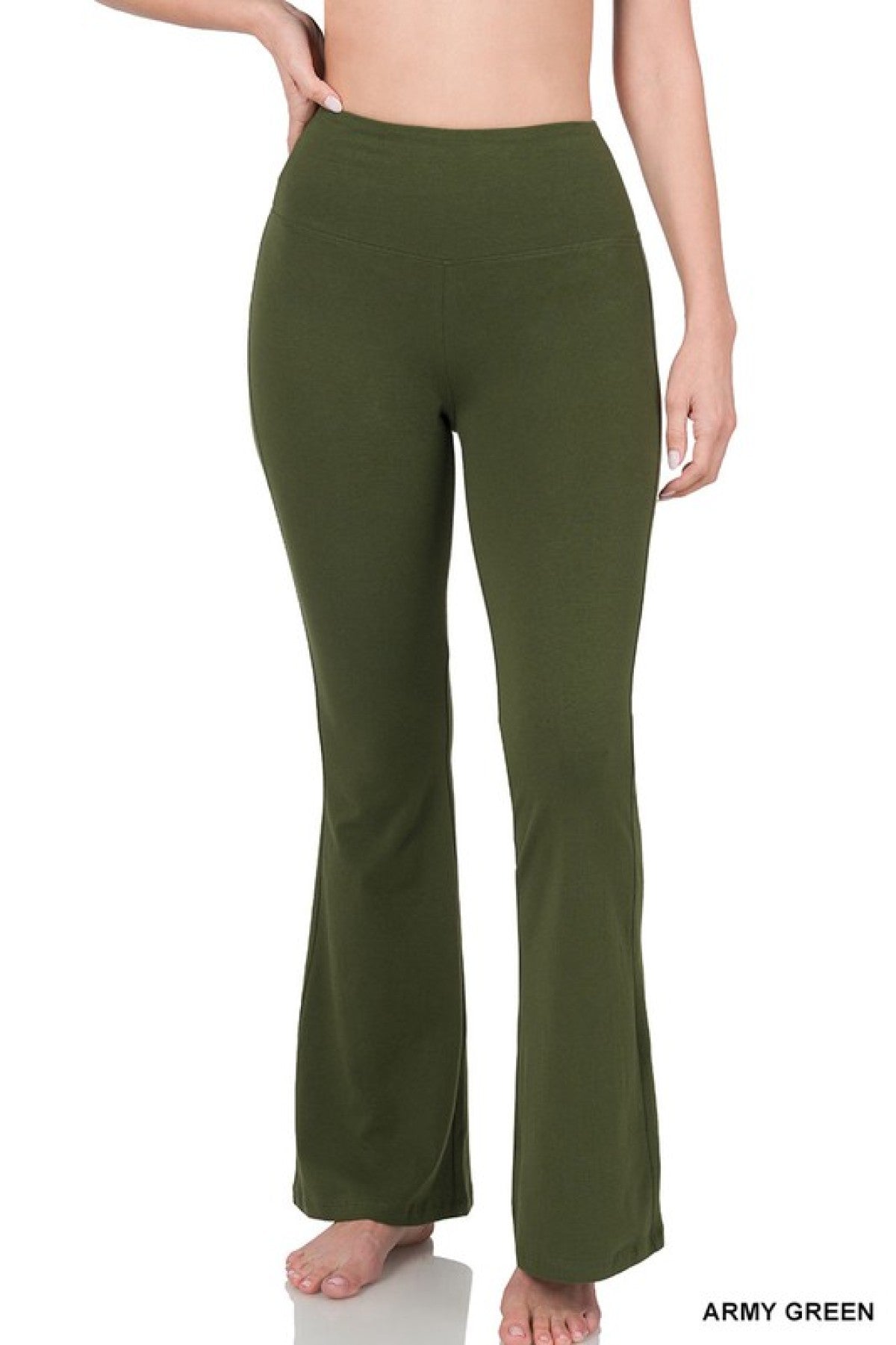 Zenana Solid High Waist Yoga Flare Pants
