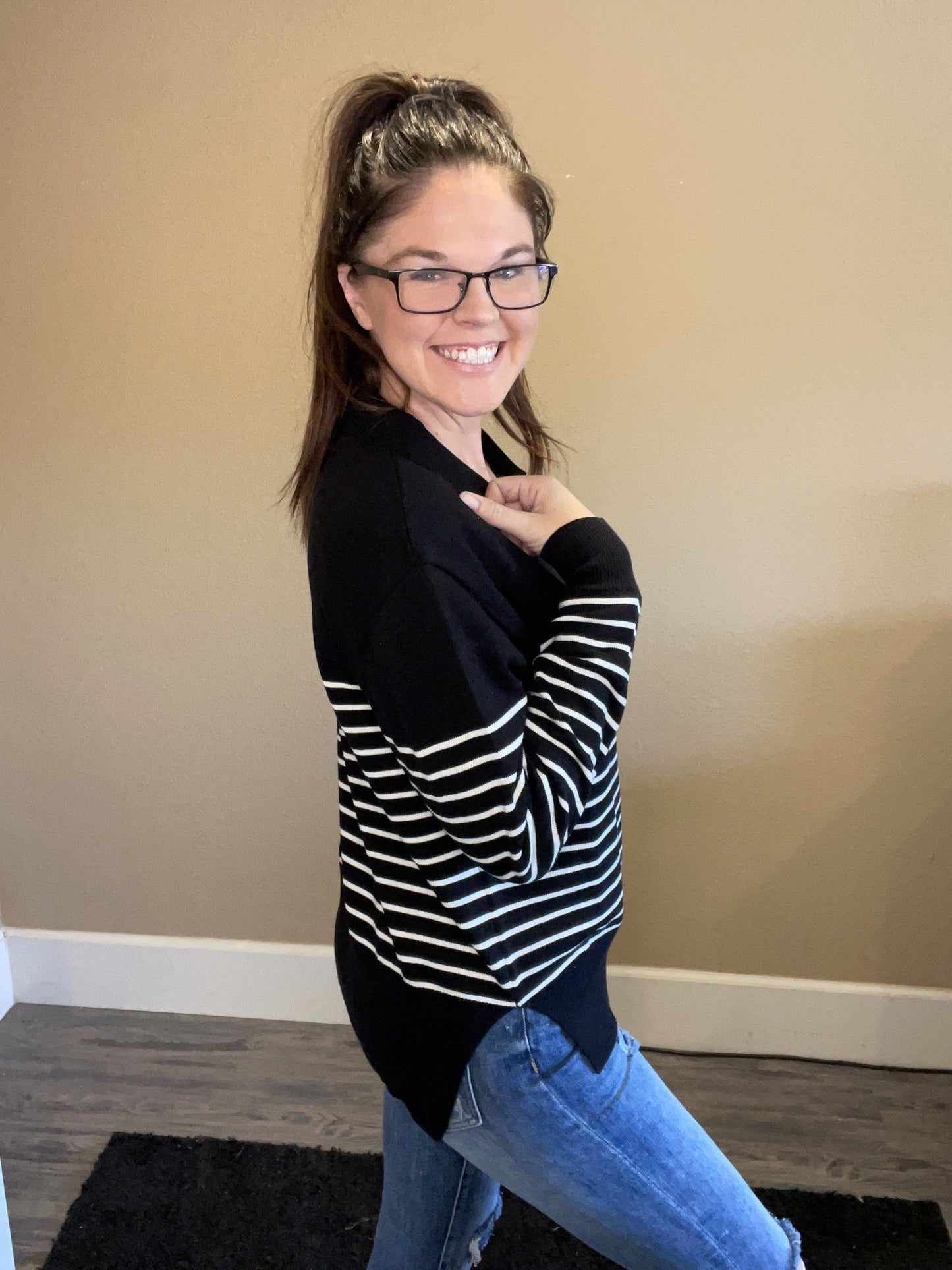 Black stripe Sweater