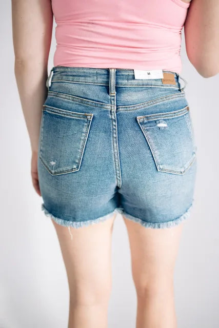 Judy Blue High rise Frayed Shorts