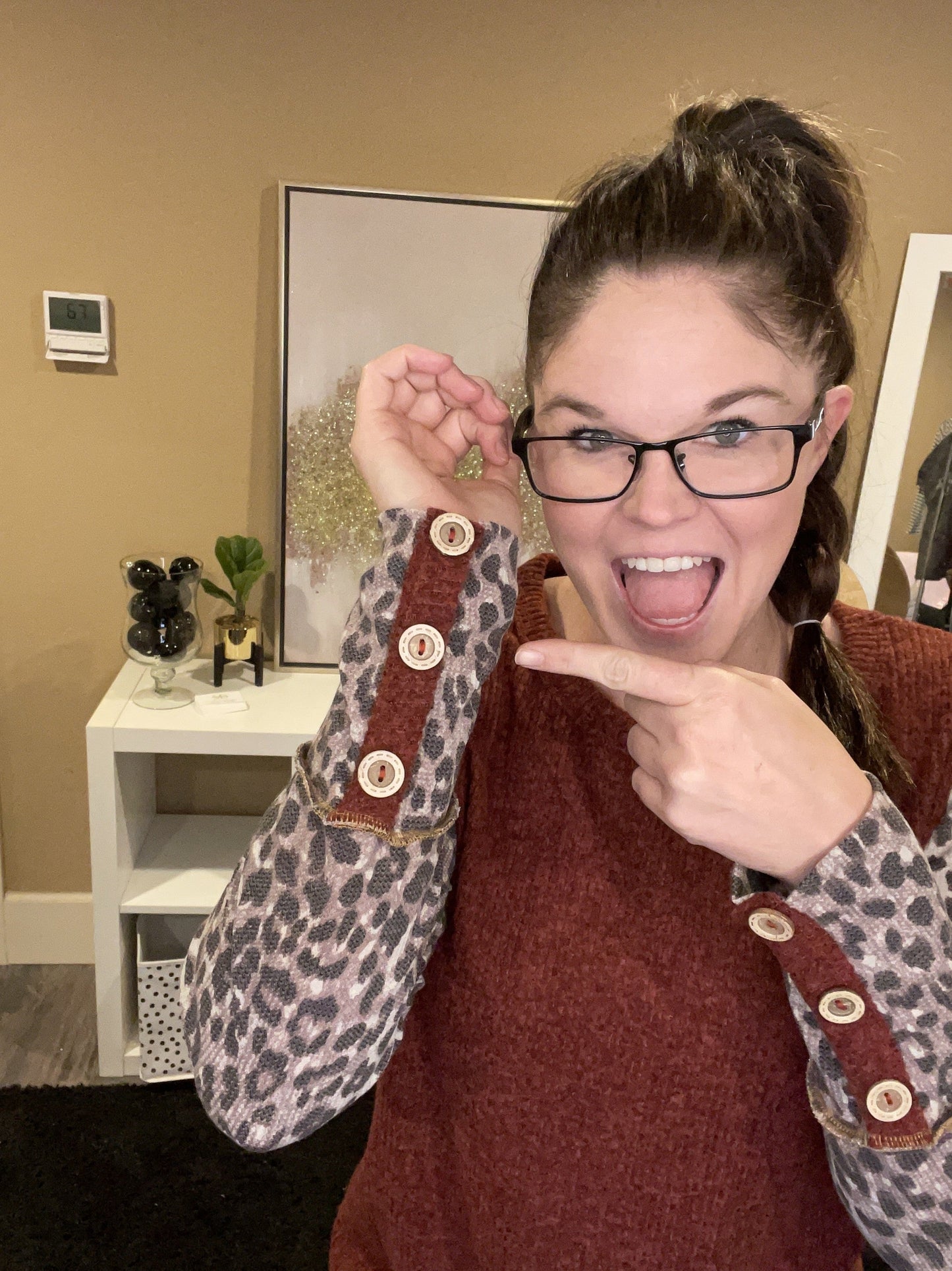 Leopard Sleeve Top