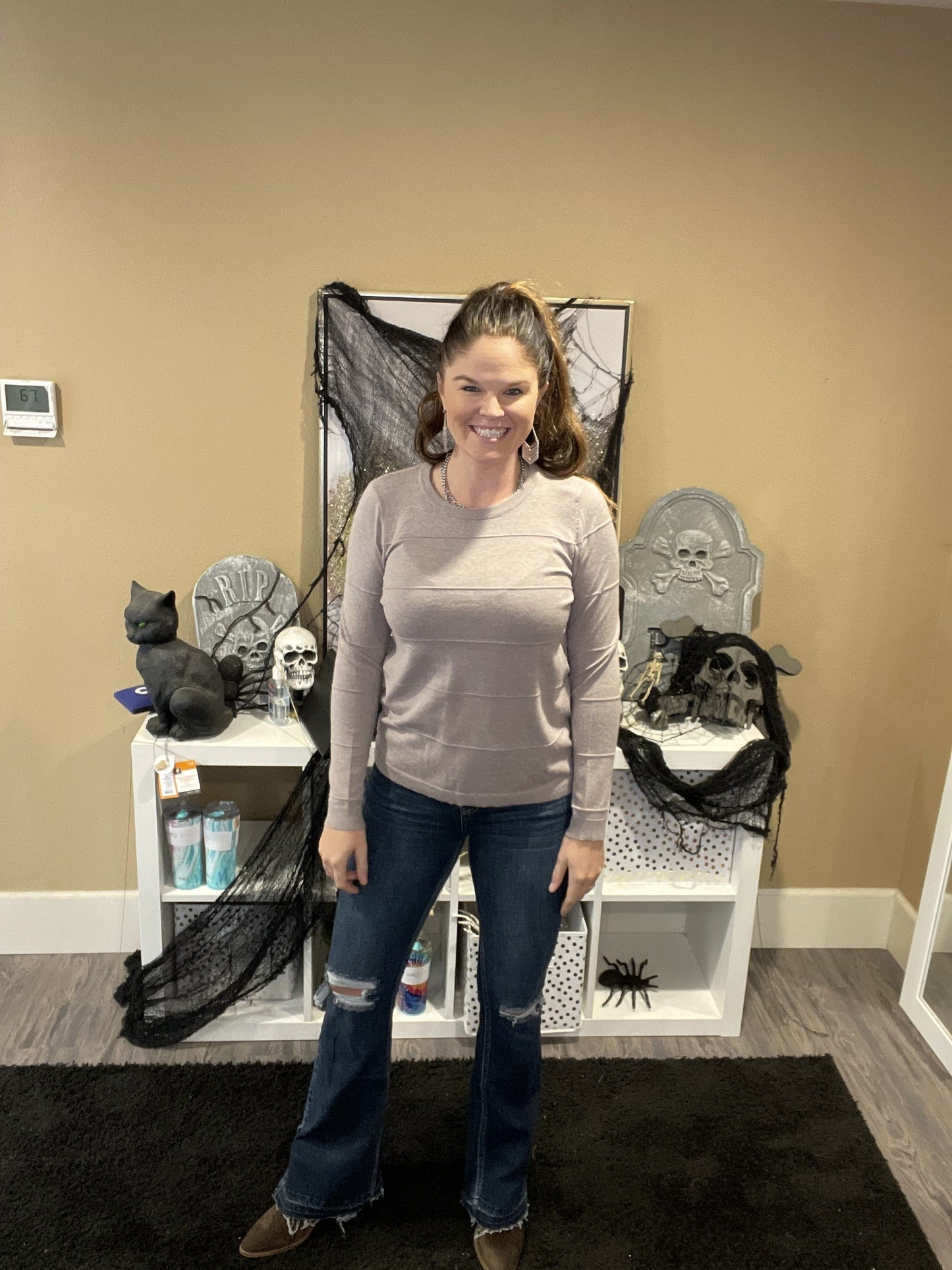 Round Neck Long Sleeve Top