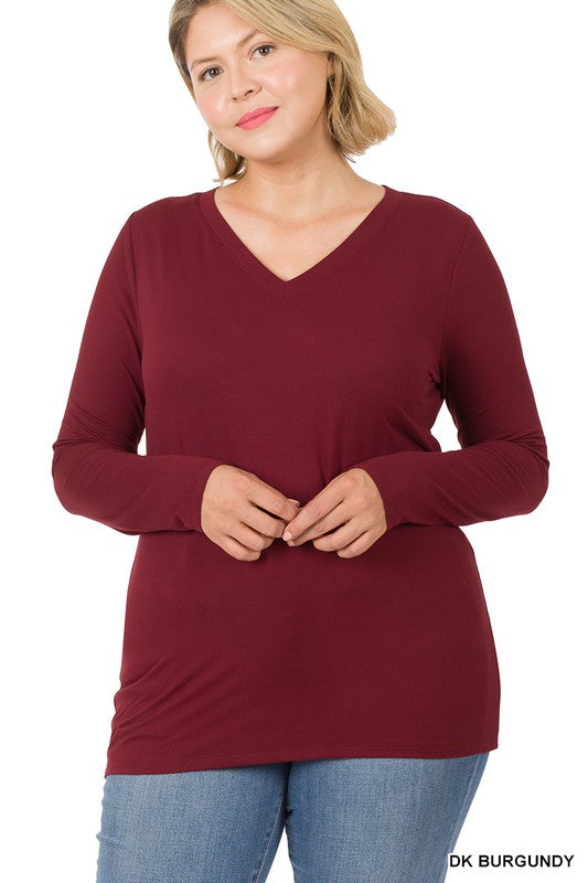 Zenana Microfiber v neck shirt
