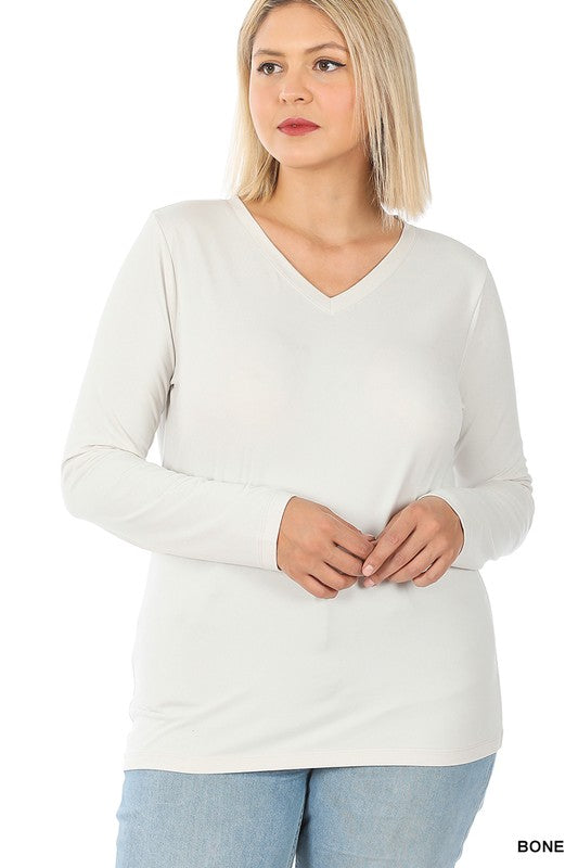 Zenana Microfiber v neck shirt
