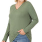 Zenana Microfiber v neck shirt