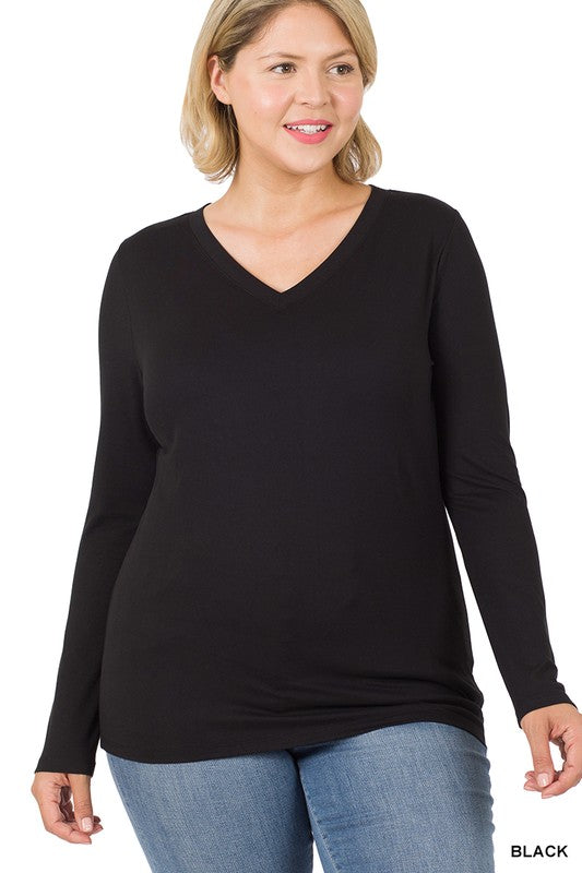 Zenana Microfiber v neck shirt