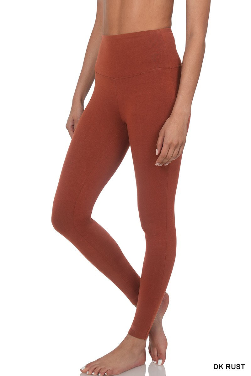 PREMIUM COTTON WIDE WAISTBAND FULL LENGTH LEGGINGS