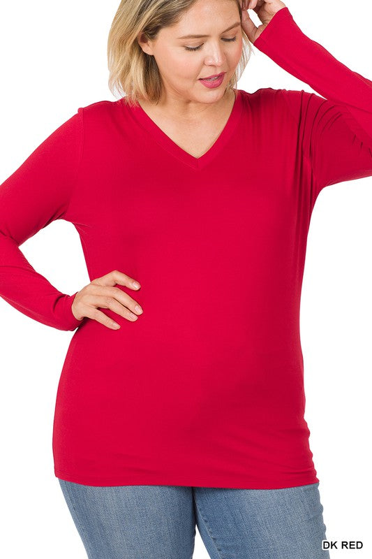 Zenana Microfiber v neck shirt