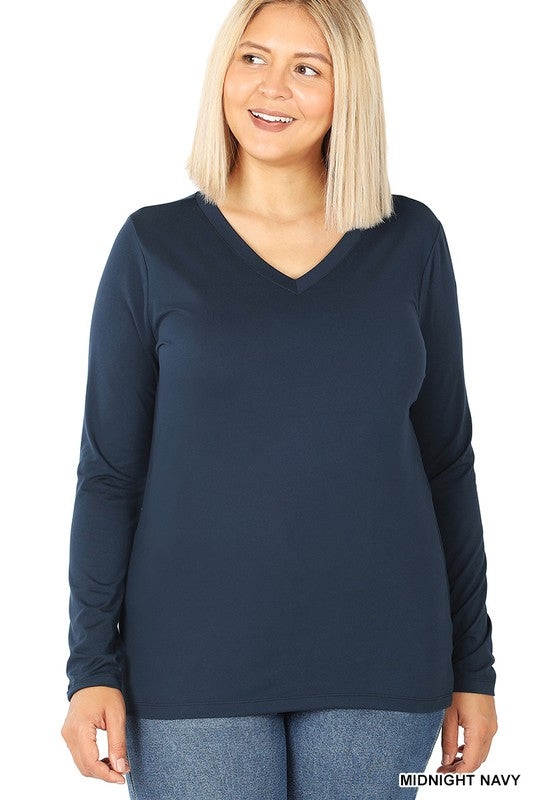 Zenana Microfiber v neck shirt
