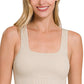 Zenana square Neck Cropped top with Bra pads