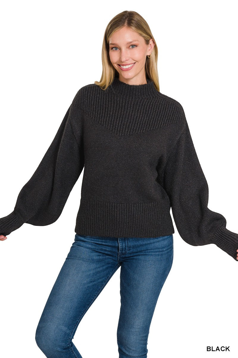 Zenana Mock Neck Sweater