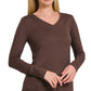 Zenana Microfiber v neck shirt