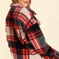 Red Sherpa Shacket with Pockets