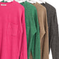 DOORBUSTER DEAL < Zenana ribbed Sweater with Pockets in 3 Colors