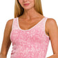 Zenana washed ribbed cropped top with Bra pads