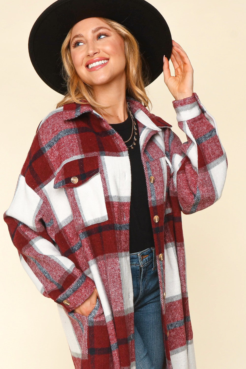LONG BURGUNDY FLANNEL