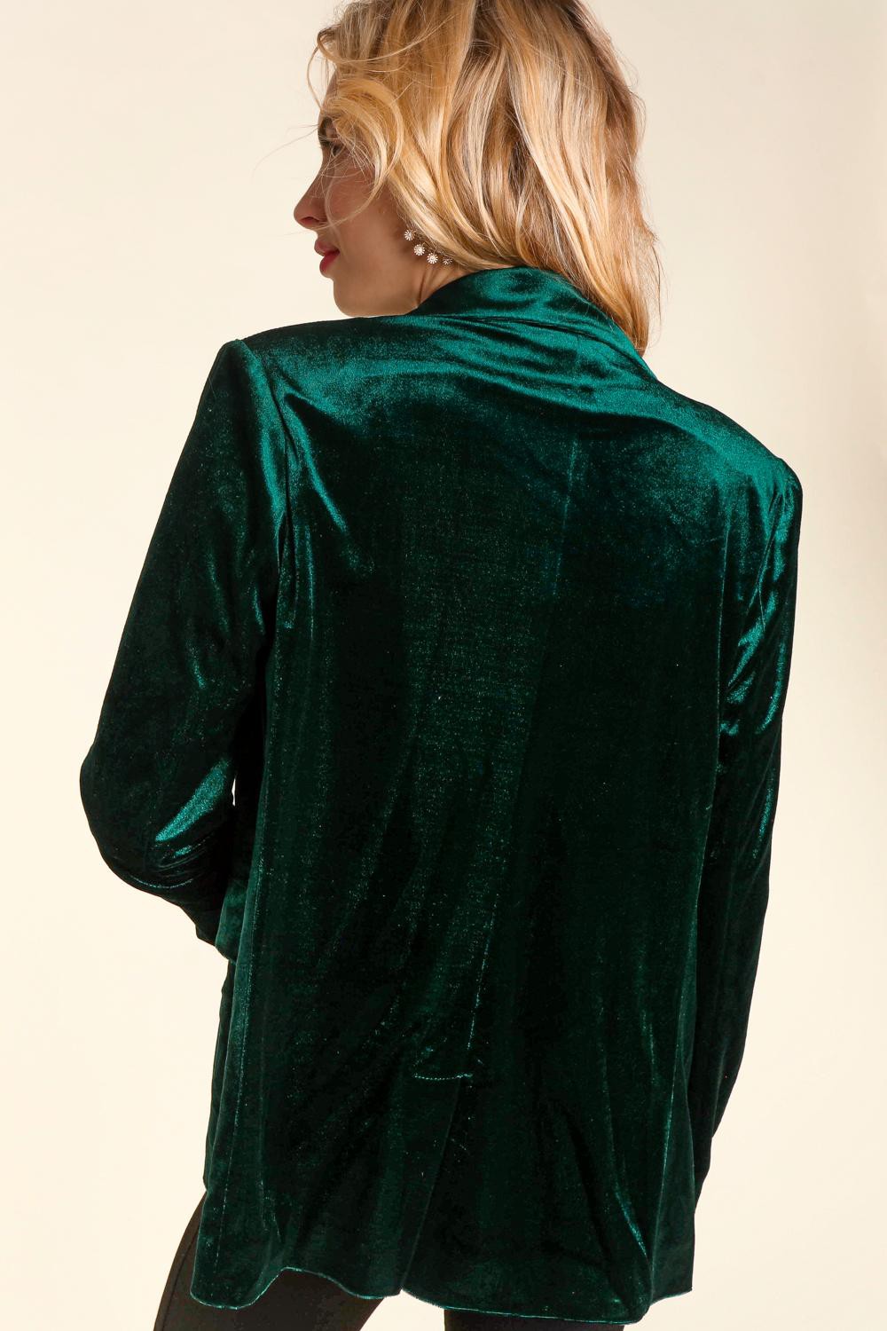Hunter Green  Velvet Christmas Blazer