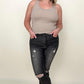 Risen High Rise Slim Straight Cropped Raw Hem Jeans MBB
