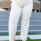 Alice High Rise Over Dyed 90's Straight Jeans in Light Khaki