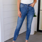 Amy High Rise tummy Control Top Side Slit Skinny Jeans