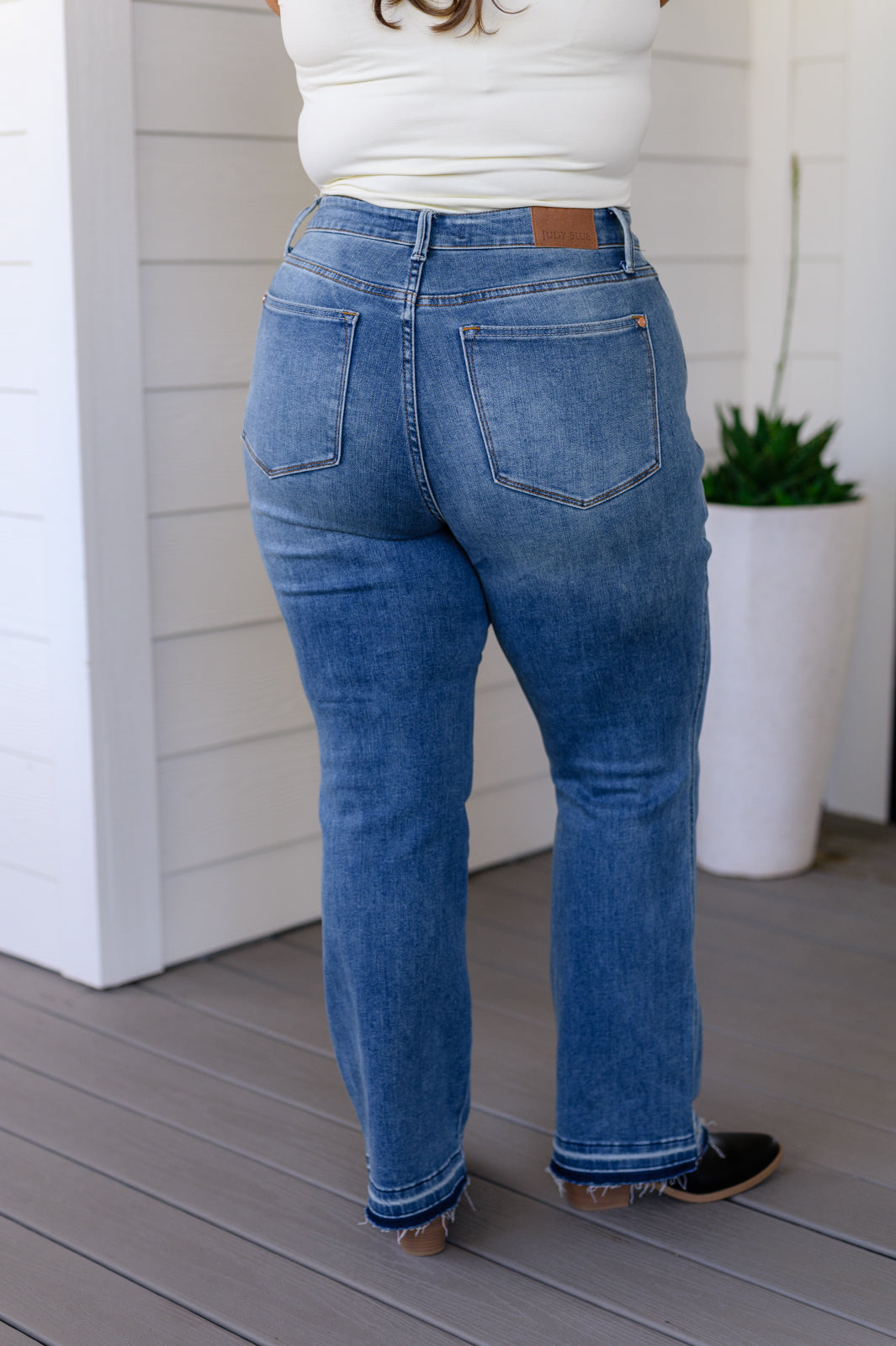Beatrice High Rise Tummy Control Top Release Hem Slim Bootcut Jeans
