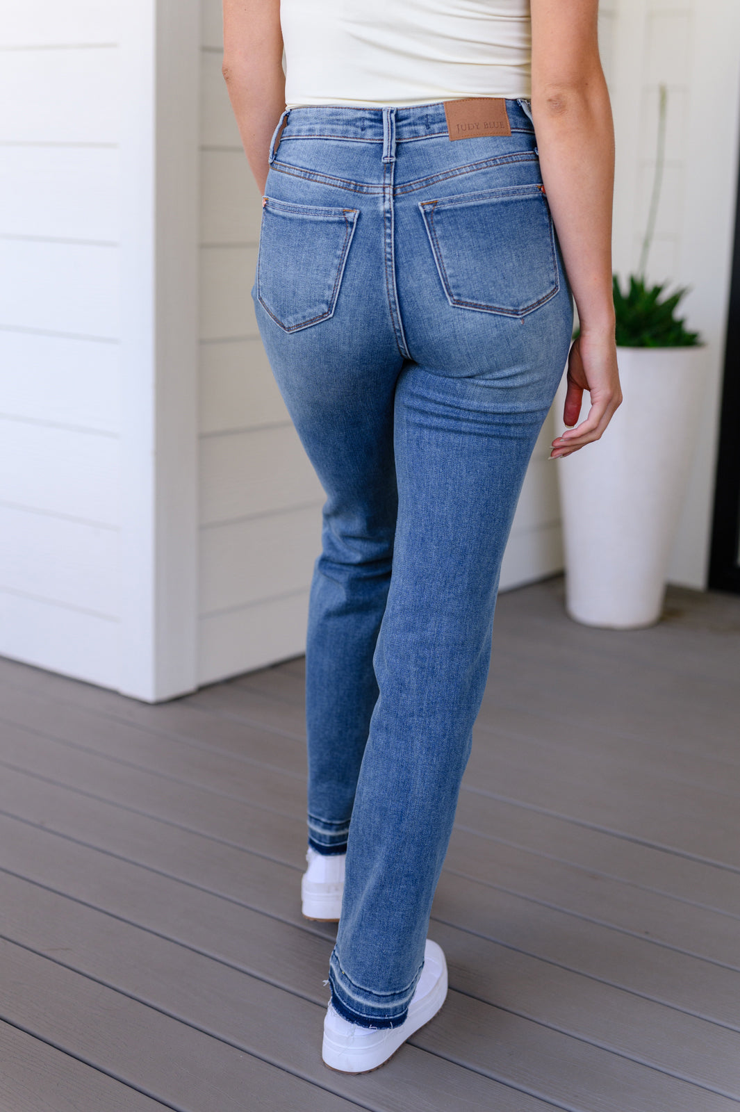 Beatrice High Rise Tummy Control Top Release Hem Slim Bootcut Jeans