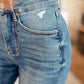 Bree High Rise Control Top Distressed Straight Jeans