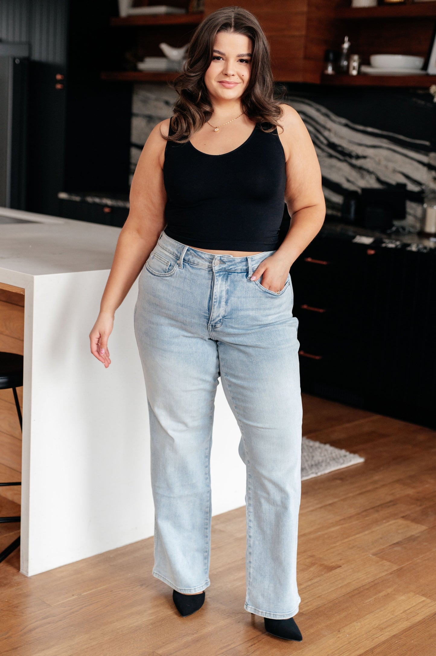 Judy Blue  Brooke High Rise TUMMY Control Top Vintage Wash Straight Jeans