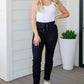Carmen Double Cuff Joggers in Black