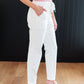 Charlene High Rise Contrast Thread Jogger in Ecru