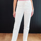 Charlene High Rise Contrast Thread Jogger in Ecru