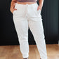 Charlene High Rise Contrast Thread Jogger in Ecru