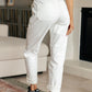 Charlene High Rise Contrast Thread Jogger in Ecru
