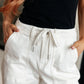 Charlene High Rise Contrast Thread Jogger in Ecru