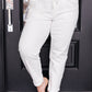 Charlene High Rise Contrast Thread Jogger in Ecru