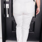 Charlene High Rise Contrast Thread Jogger in Ecru
