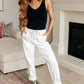 Charlene High Rise Contrast Thread Jogger in Ecru