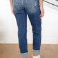 Danny Mid Rise Cuffed Destroyed Boyfriend Jeans