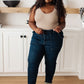 Eli Pull On Denim Joggers in Dark Wash