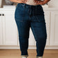 Eli Pull On Denim Joggers in Dark Wash