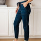 Eli Pull On Denim Joggers in Dark Wash