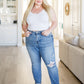 Elodie Mid Rise Distressed Boyfriend Jeans