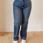 Elsie High Rise Double Button Wide Leg Jeans