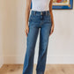 Elsie High Rise Double Button Wide Leg Jeans