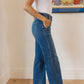 Elsie High Rise Double Button Wide Leg Jeans