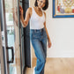 Elsie High Rise Double Button Wide Leg Jeans