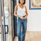 Elsie High Rise Double Button Wide Leg Jeans