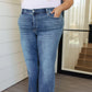 Esther Mid Rise Contrast Wash Wide Leg Jeans